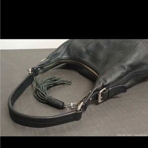 RUDSAK (Atelier Noir)-Guenine Leather Black Hobo Bag with Tassel